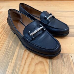 Lauren Ralph Lauren Flynn Black Leather Classic Preppy Loafers Women‎ 9.5B